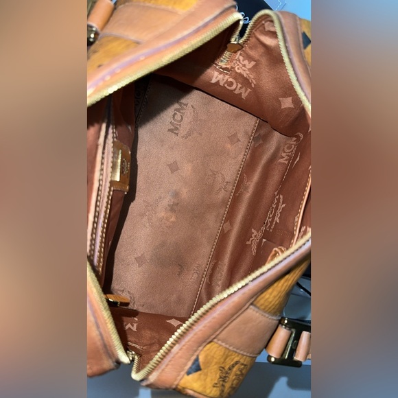 MCM Cognac Boston Bag with bag charm - Picture 5 of 14